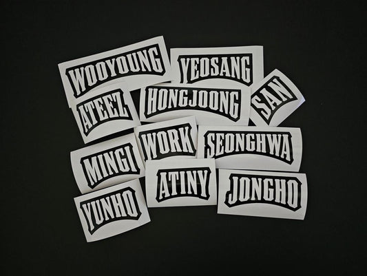 ATEEZ "Work" Style Name Vinyl Decals