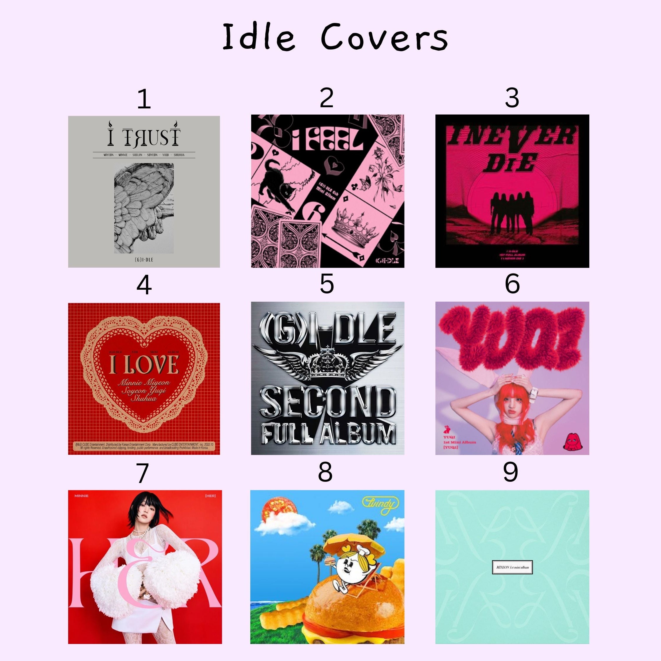 I-DLE Album Cover Keychains