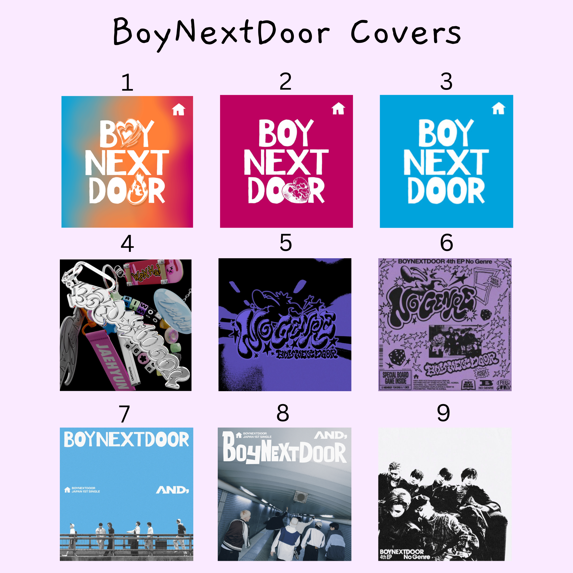 BoyNextDoor Album Cover Keychains