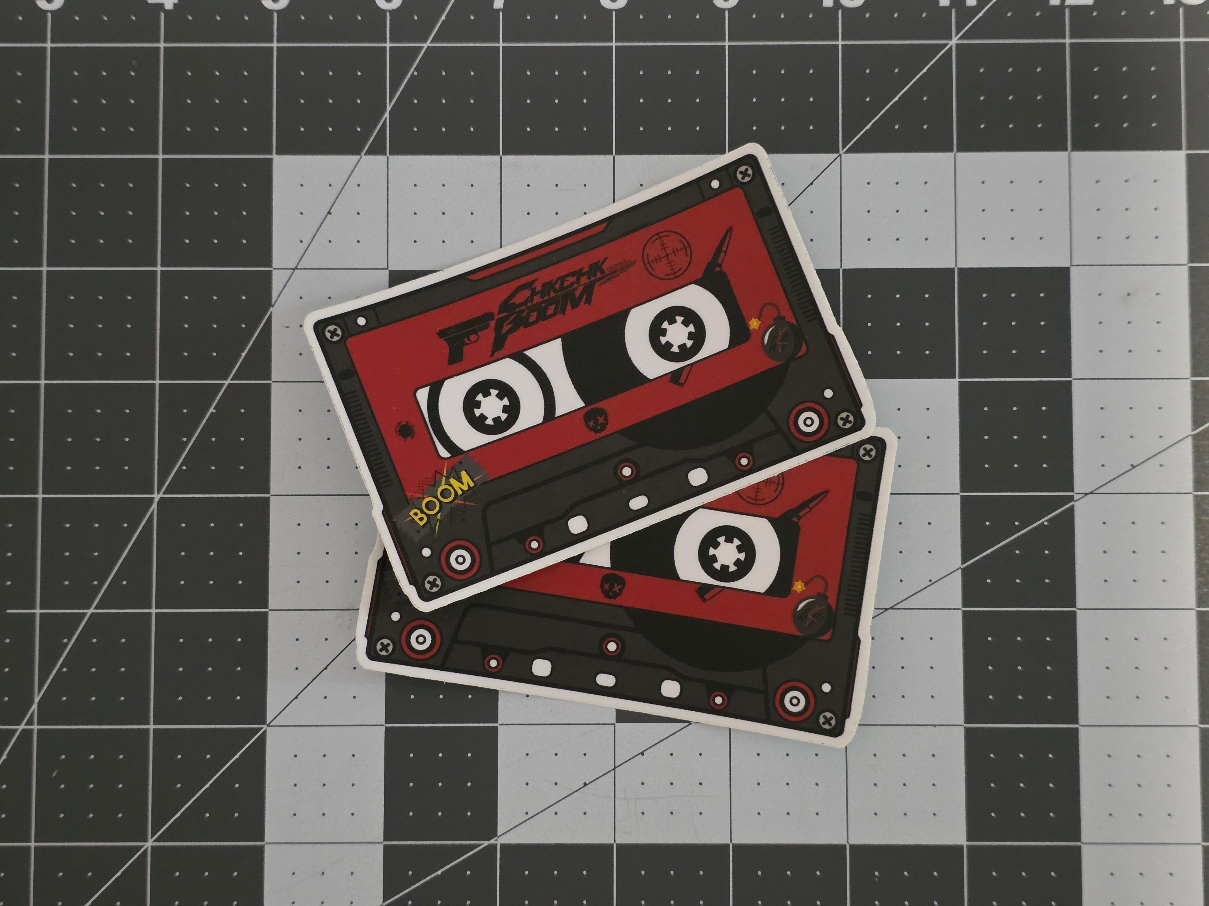 SKZ "Chk Chk Boom" Inspired Cassette-Style Die Cut Sticker