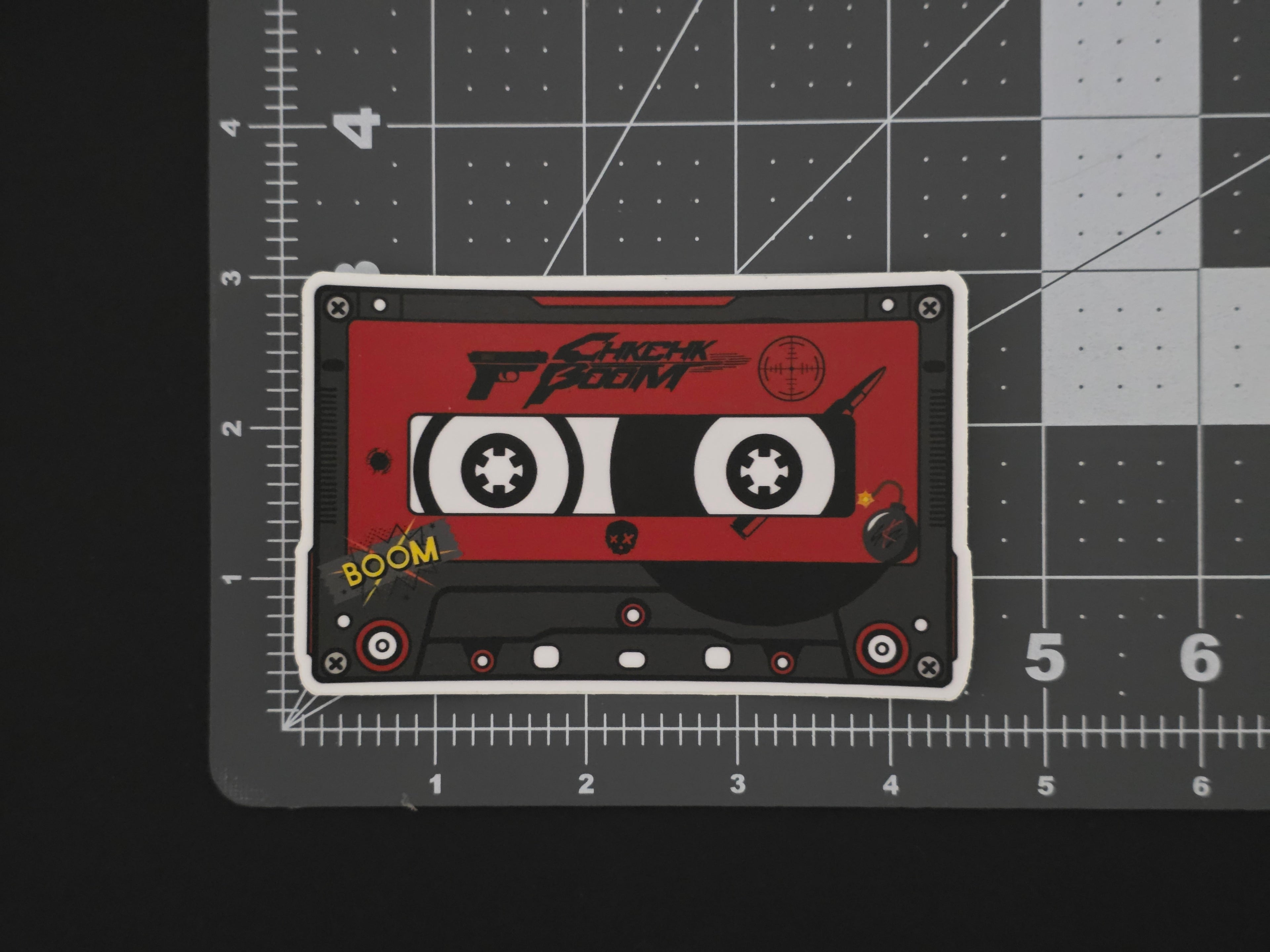 SKZ "Chk Chk Boom" Inspired Cassette-Style Die Cut Sticker