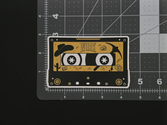 ATEEZ "Work" Inspired Cassette-Style Die Cut Sticker