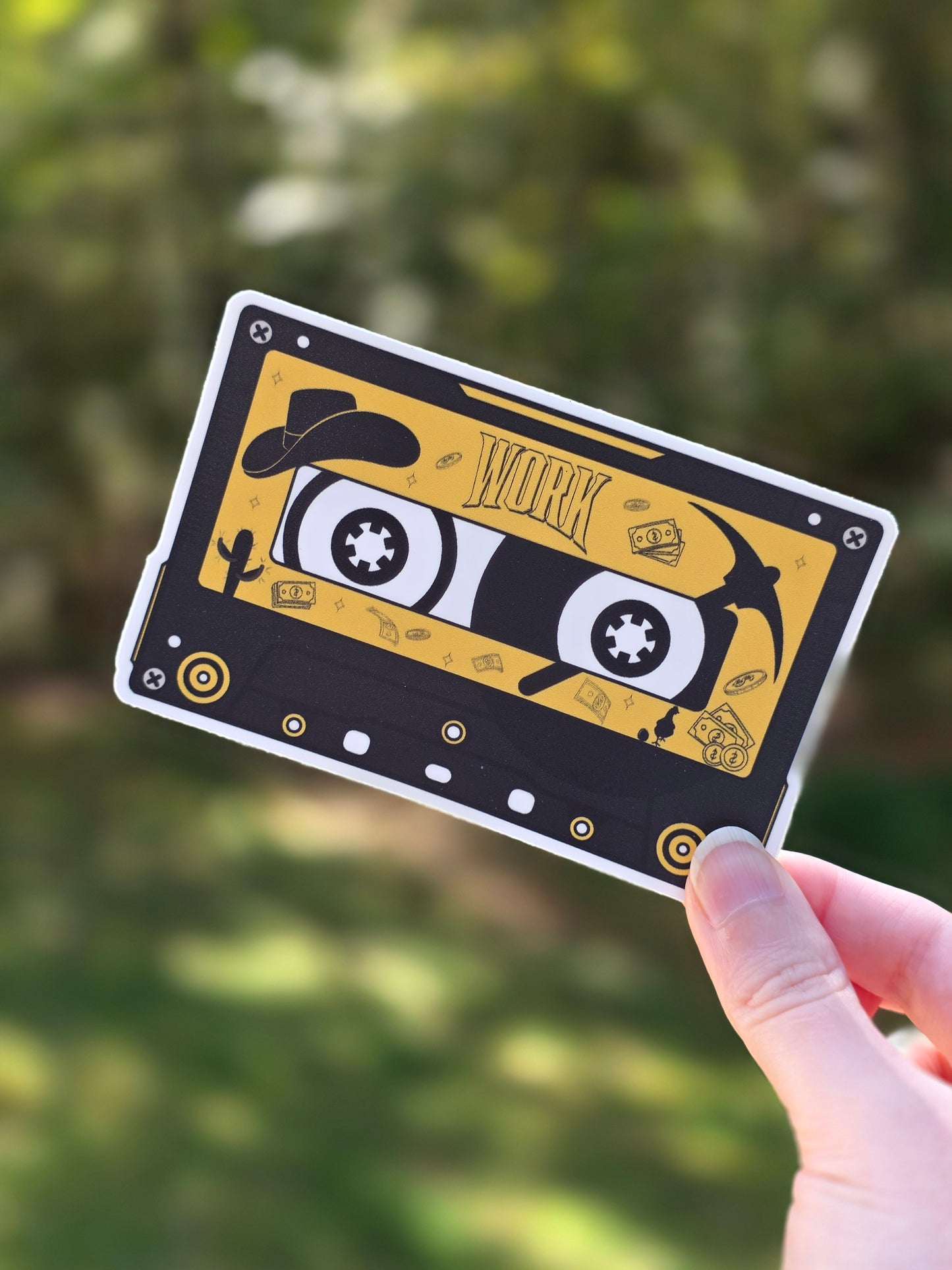 ATEEZ "Work" Inspired Cassette-Style Die Cut Sticker