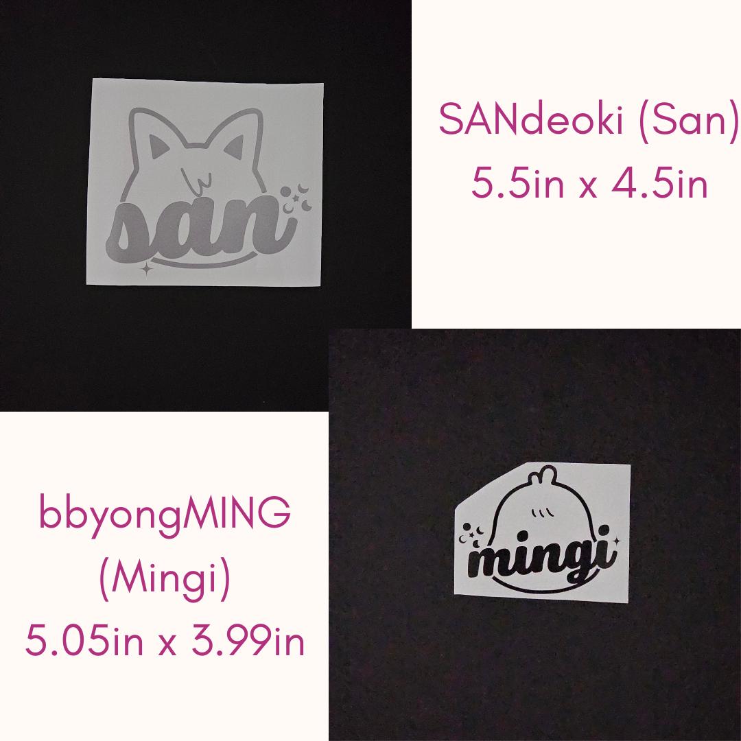 ATEEZ Aniteez Characters w/ Names Vinyl Decals