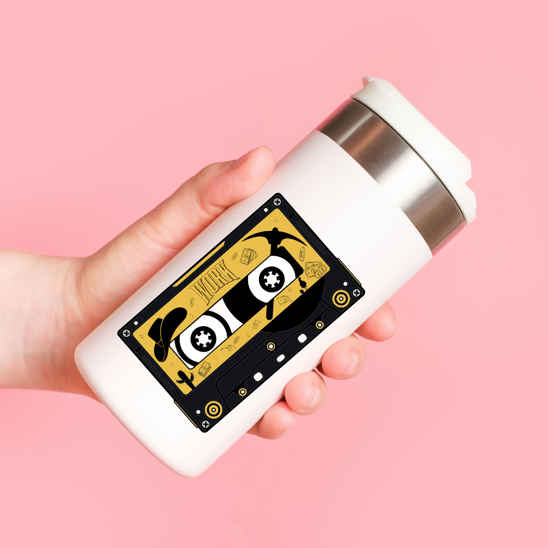 ATEEZ "Work" Inspired Cassette-Style Die Cut Sticker