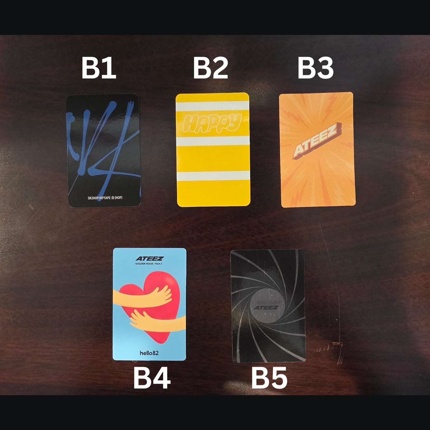 Assorted Official Kpop Photocards (Ateez, BTS, Wonho, Stray Kids, TXT, etc.)