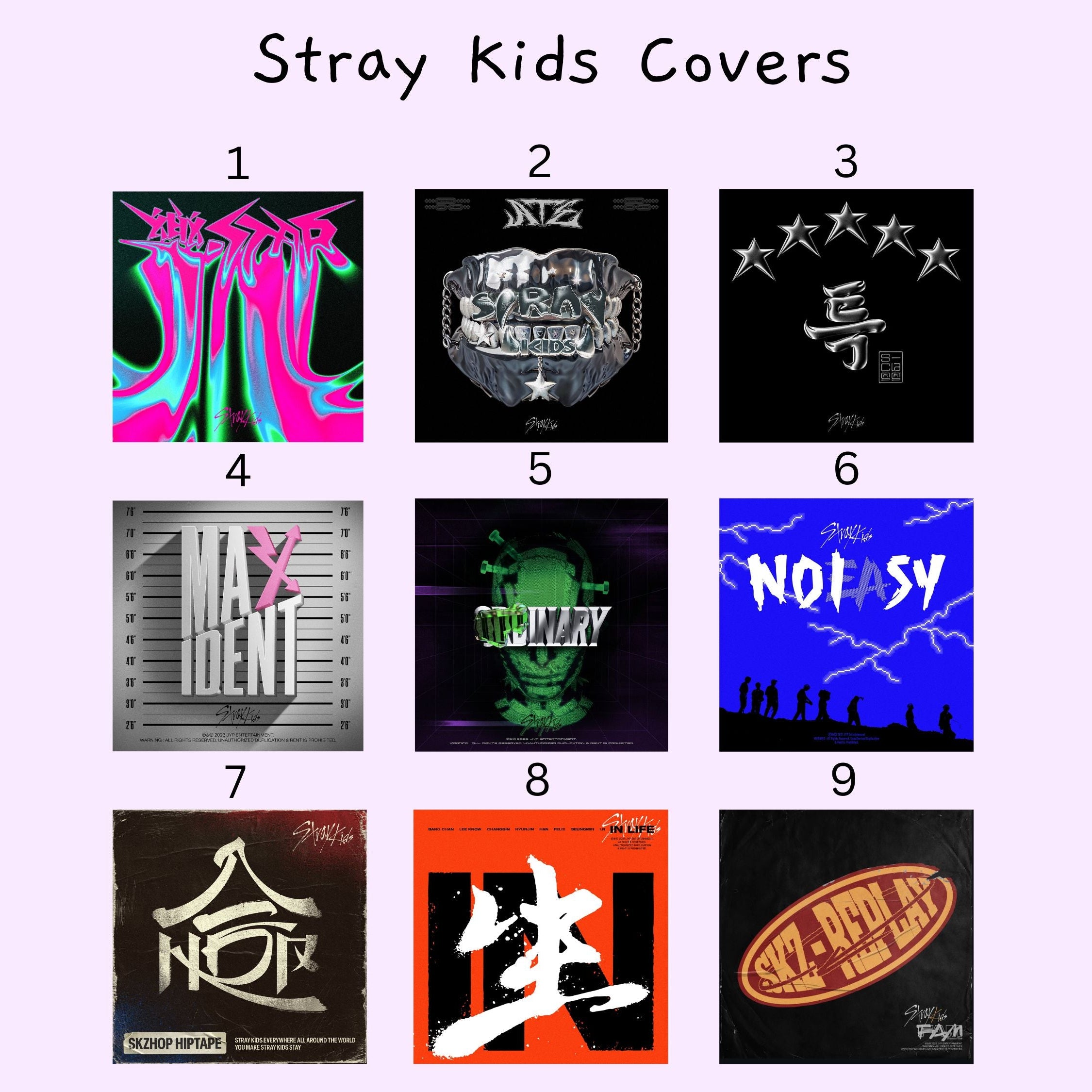Stray Kids Album Cover Keychains