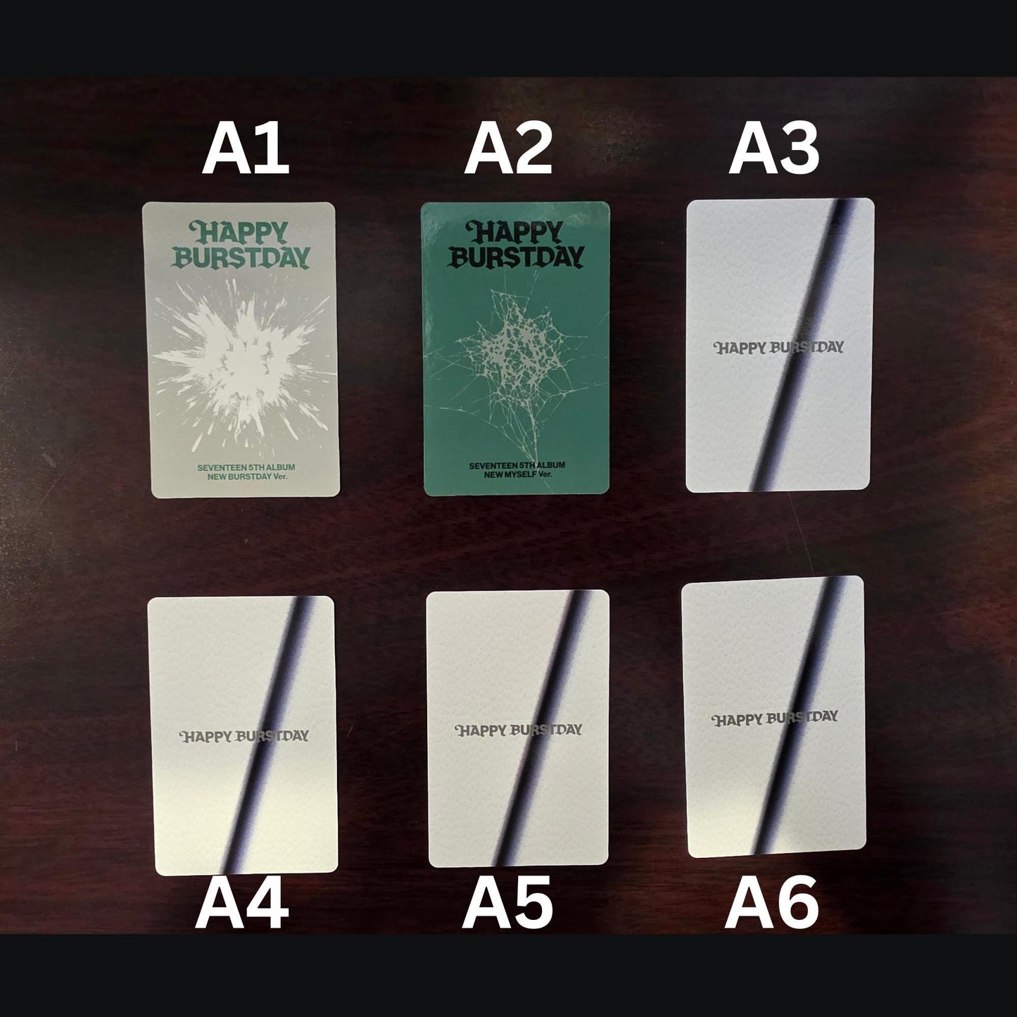 Assorted Seventeen Official Photocards (Happy Burstday, 17 Is Right Here, FML, Membership, etc.)