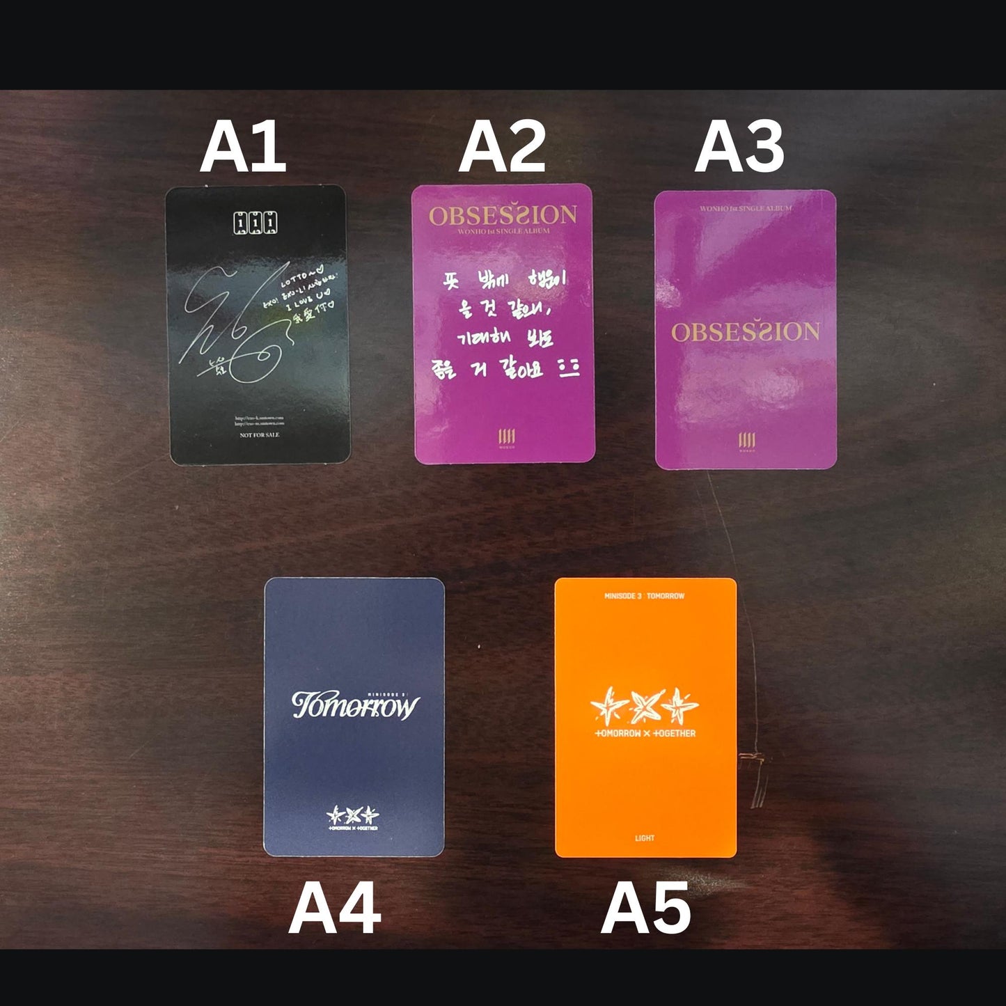 Assorted Official Kpop Photocards (Ateez, BTS, Wonho, Stray Kids, TXT, etc.)