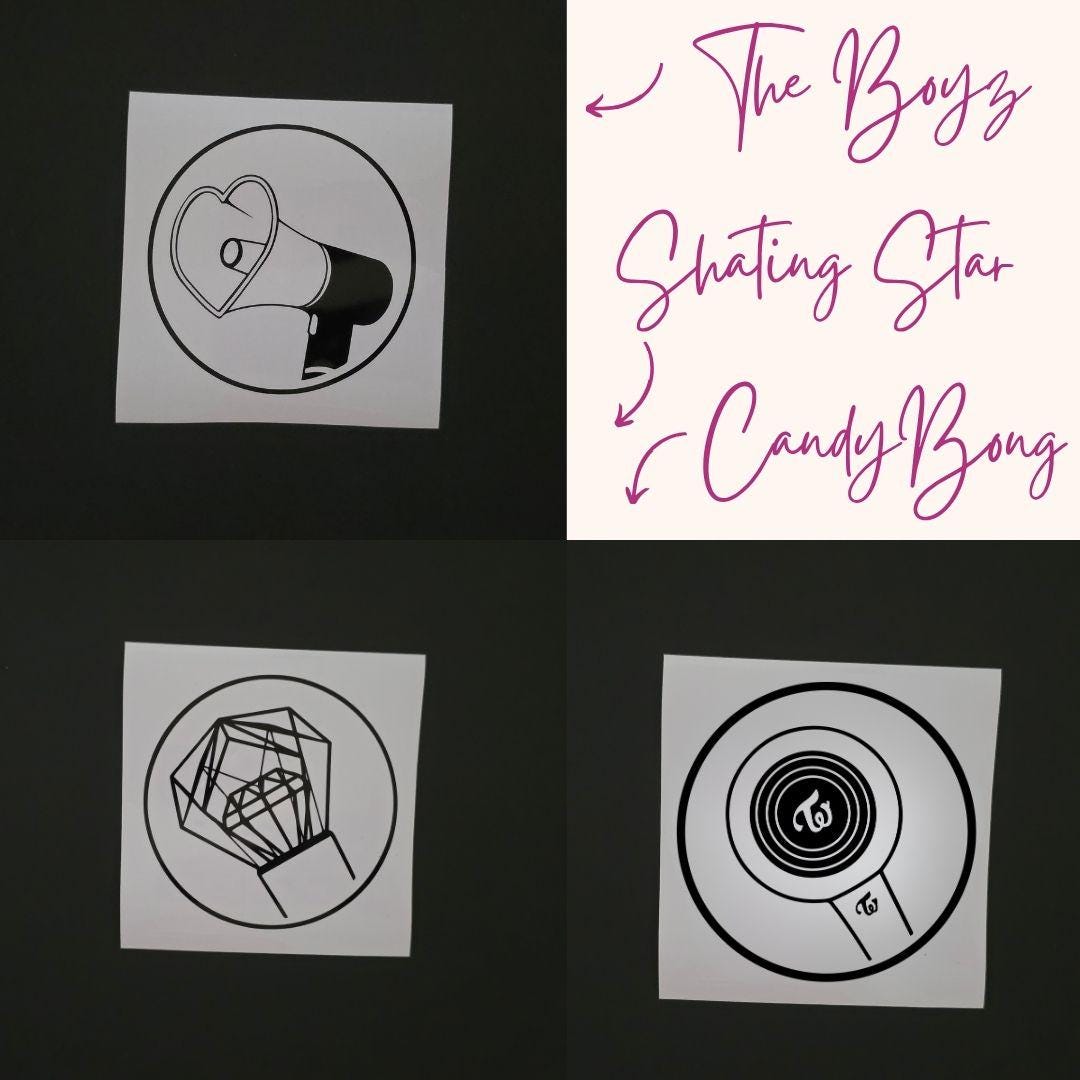 Kpop Group Lightstick Circle Decals (12 Designs to Choose From!)