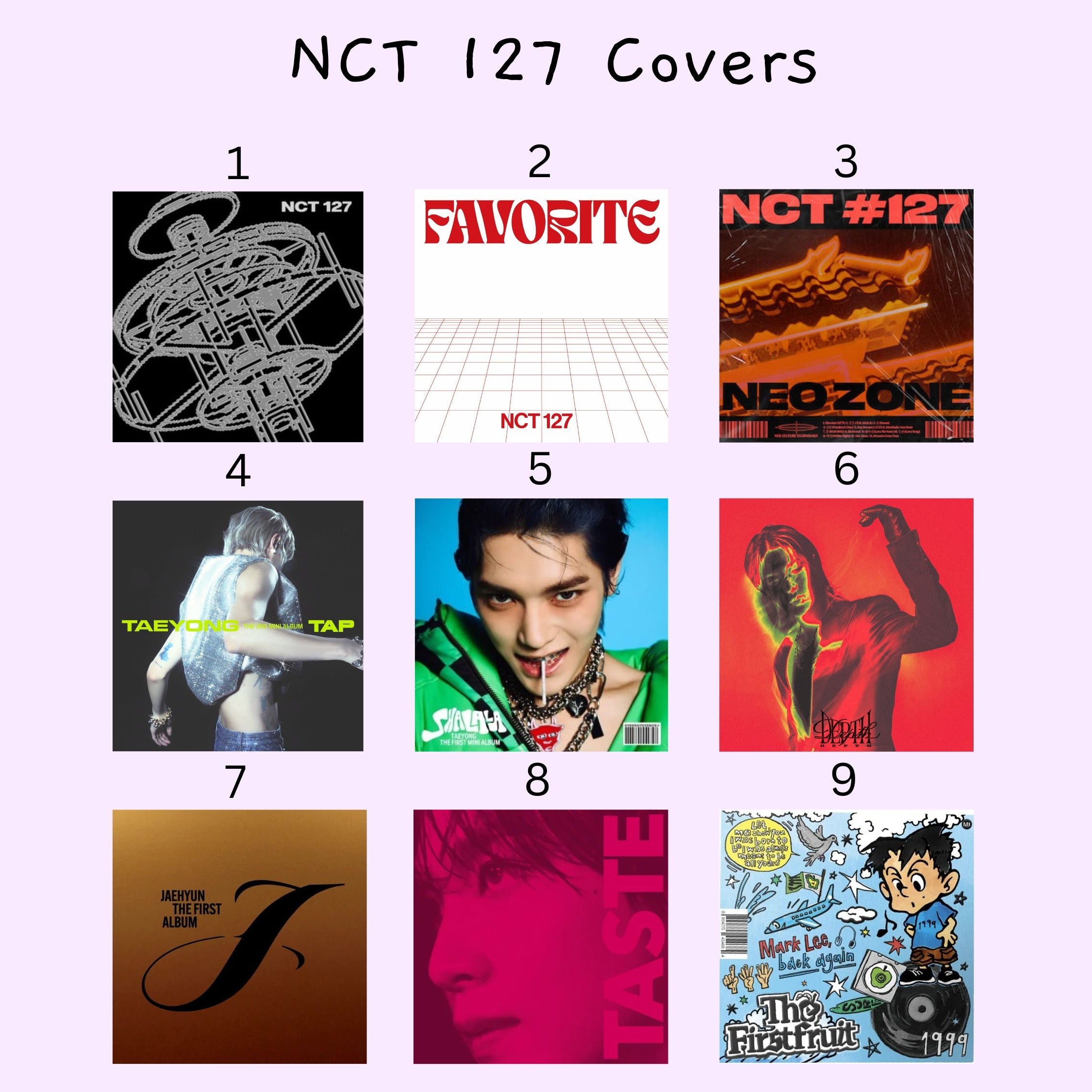 NCT 127 Album Cover Keychains