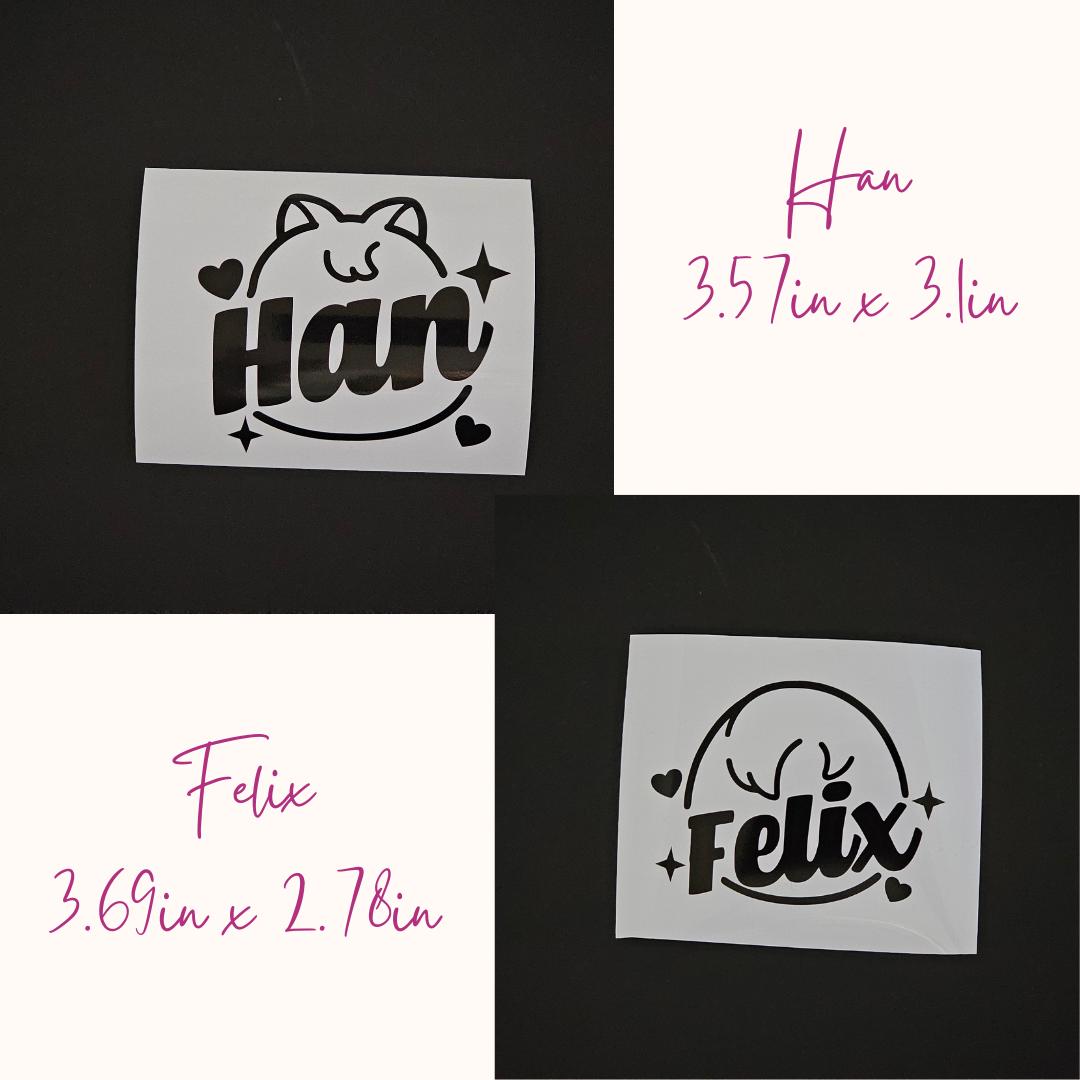 Stray Kids SKZOO Characters w/ Names Vinyl Decals