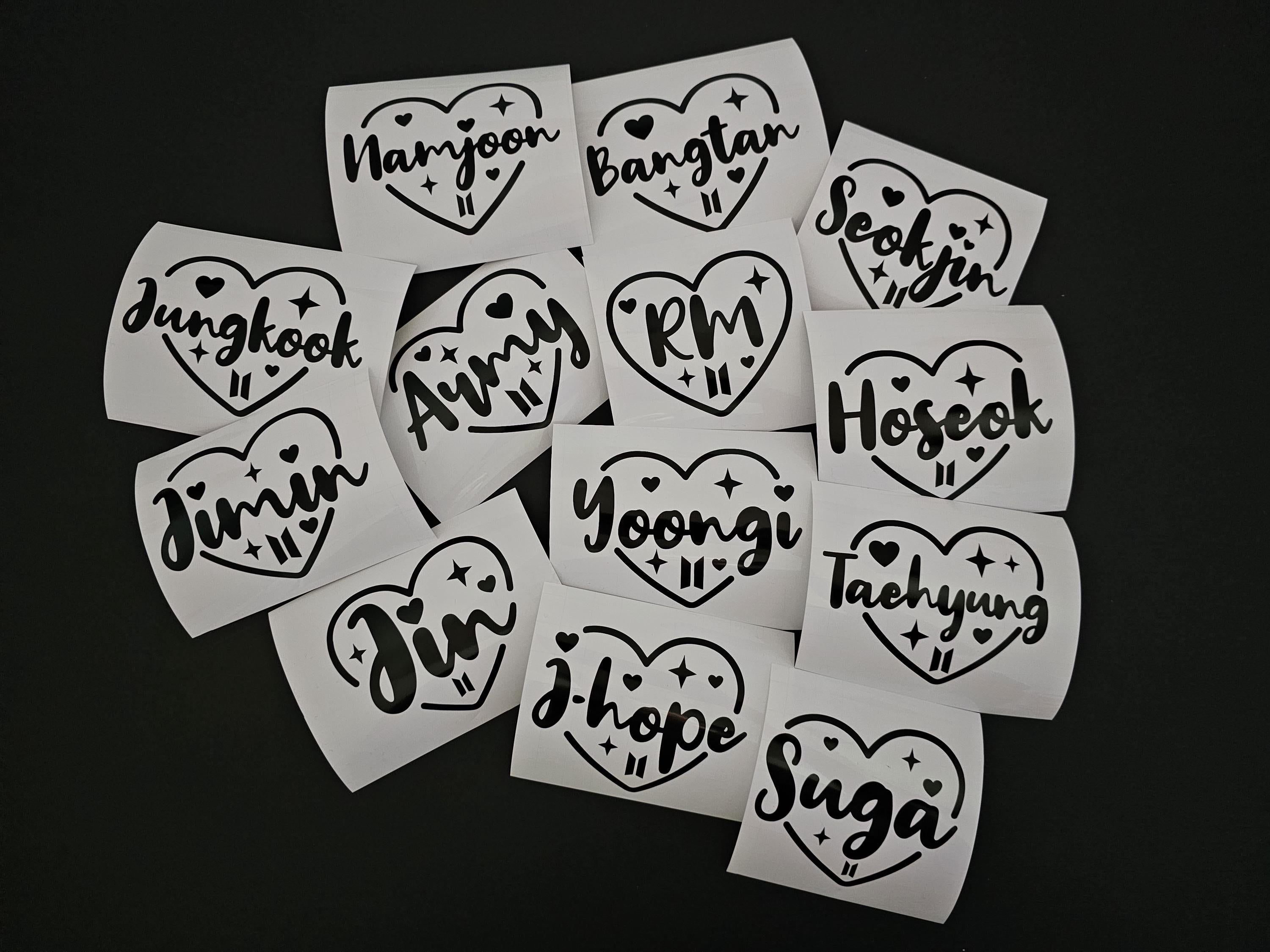 BTS Heart Vinyl Decals