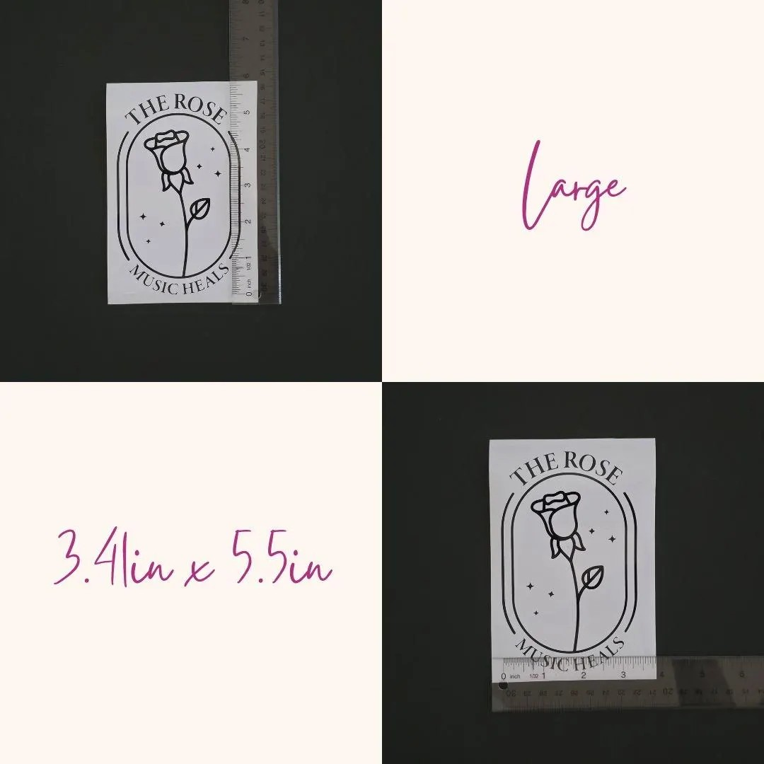 The Rose "Music Heals" Vinyl Decals (16 Colors to Choose From!)