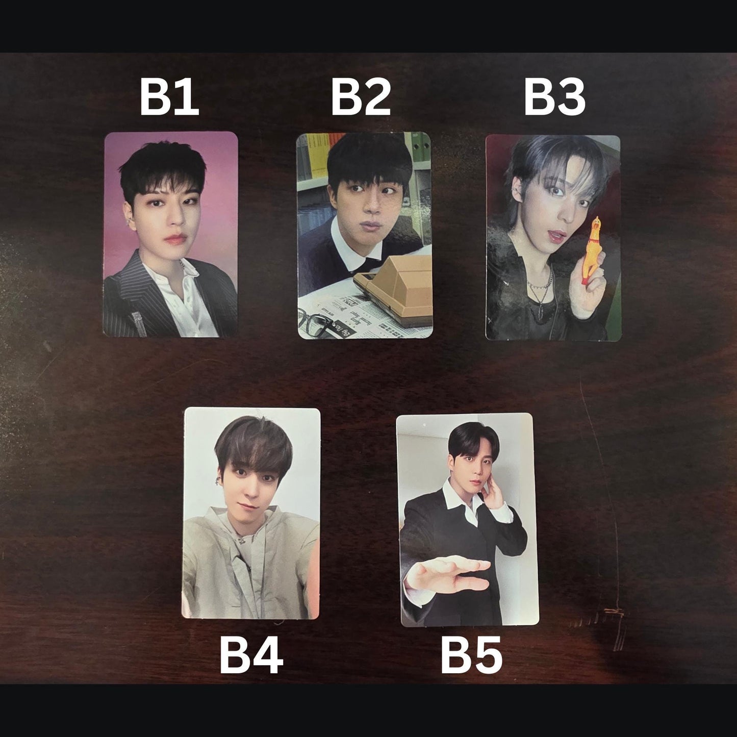 Assorted Official Kpop Photocards (Ateez, BTS, Wonho, Stray Kids, TXT, etc.)