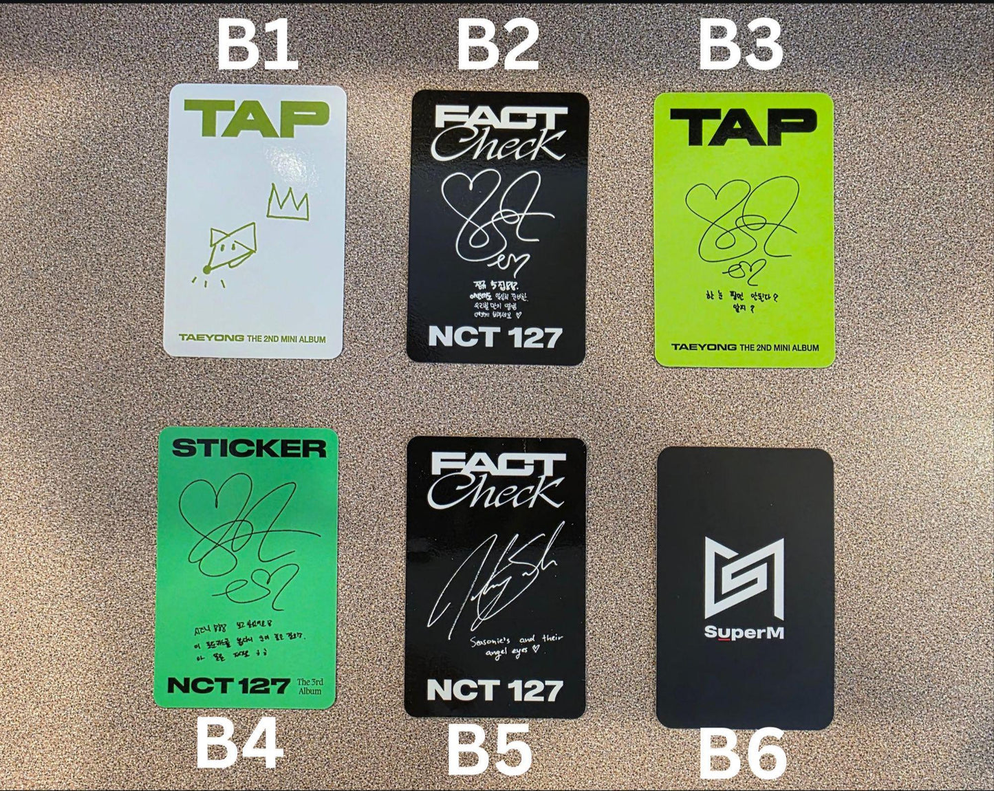 Assorted Official NCT/SuperM Photocards (Walk, Shalala, Ay-Yo, TAP, etc.)