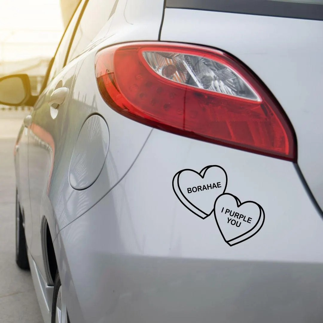 BTS Borahae Candy Hearts Vinyl Decal (19 Colors to Choose From!)