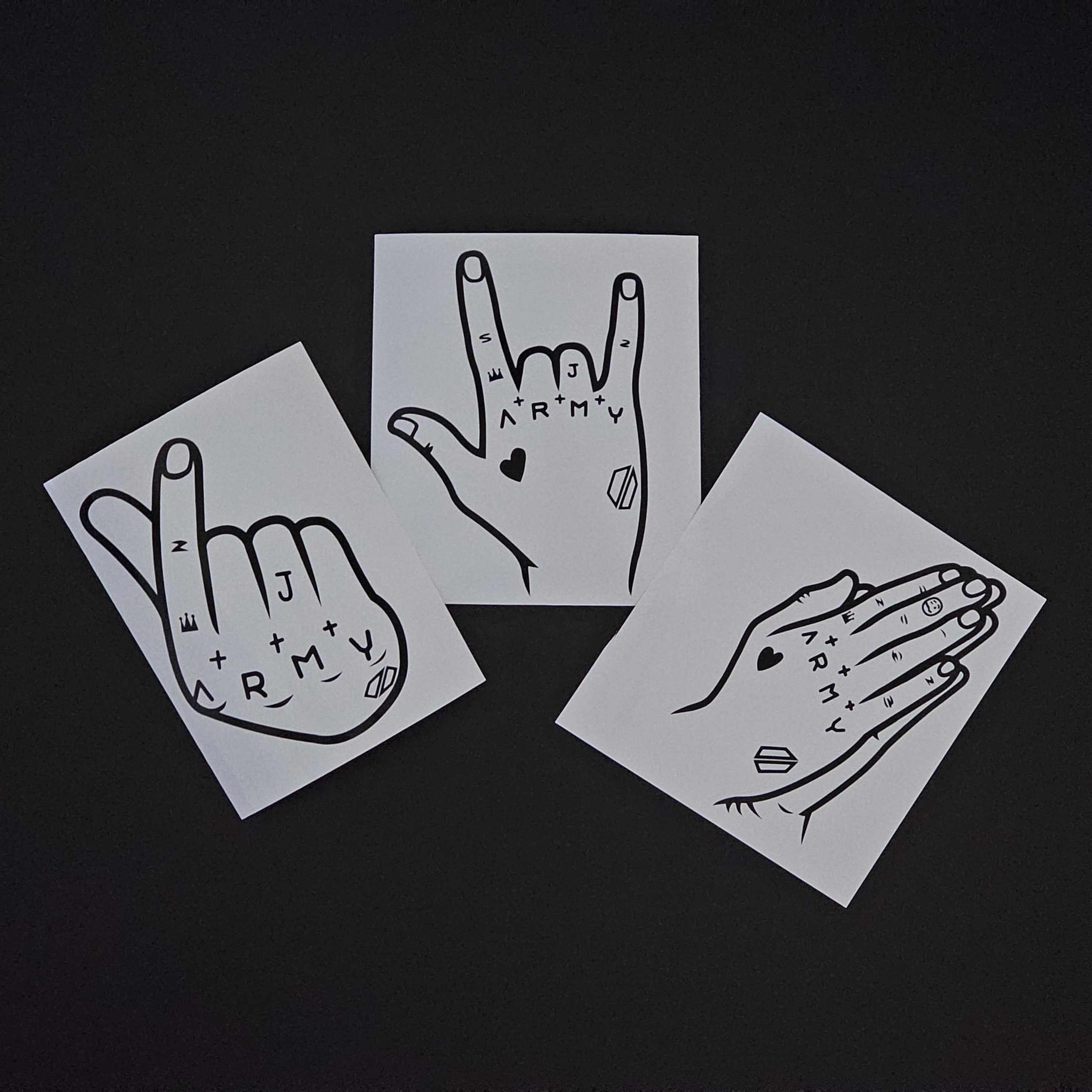 Jungkook Hand Tattoos Vinyl Decals (16 Colors to Choose From!)