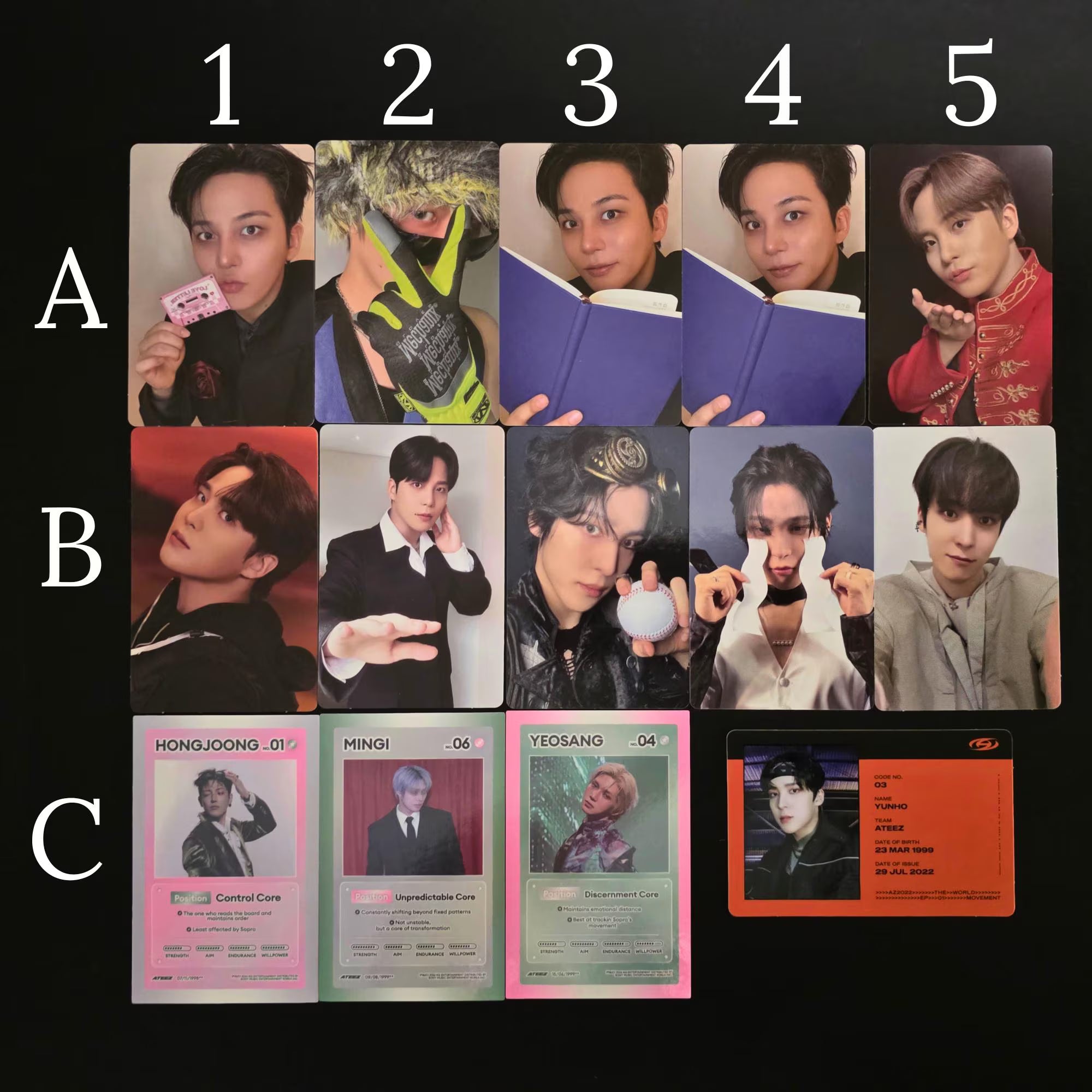 Assorted Official ATEEZ Kpop Photocards