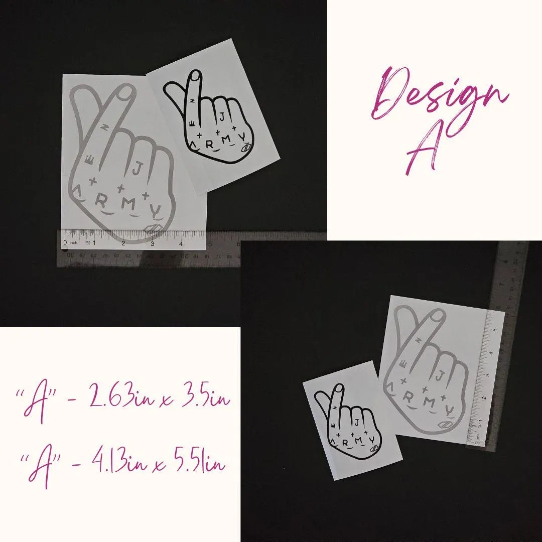 Jungkook Hand Tattoos Vinyl Decals (16 Colors to Choose From!)