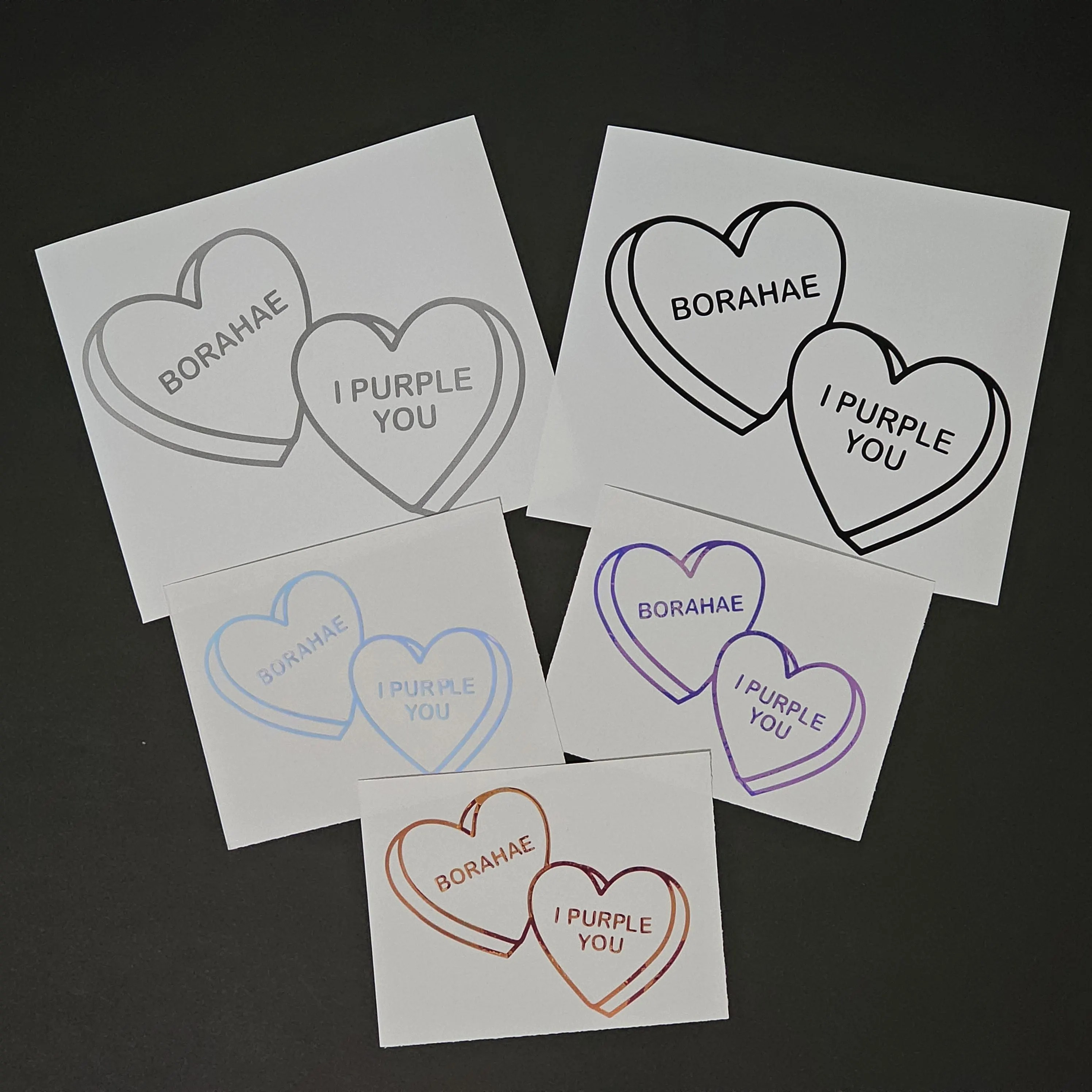 BTS Borahae Candy Hearts Vinyl Decal (19 Colors to Choose From!)