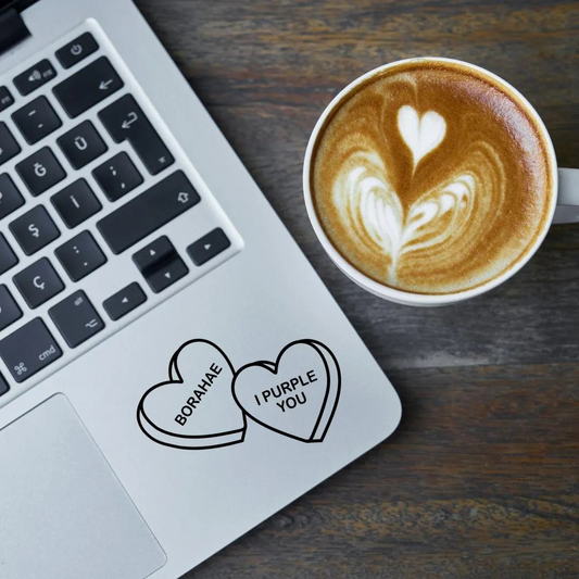 BTS Borahae Candy Hearts Vinyl Decal (19 Colors to Choose From!)